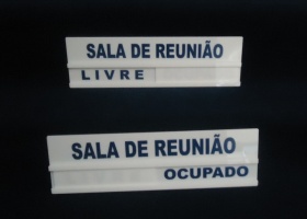 Placa Sala de Reunio Livre / Ocupado 35x10cm
